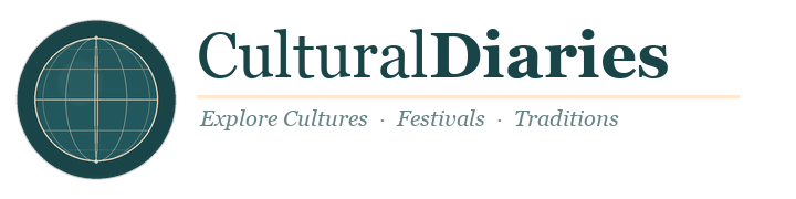 CulturalDiaries logo - globe icon with teal and peach design