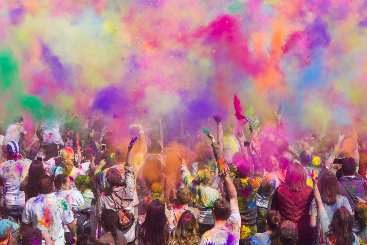 Holi festival colours demonstrating cultural meaning of colour